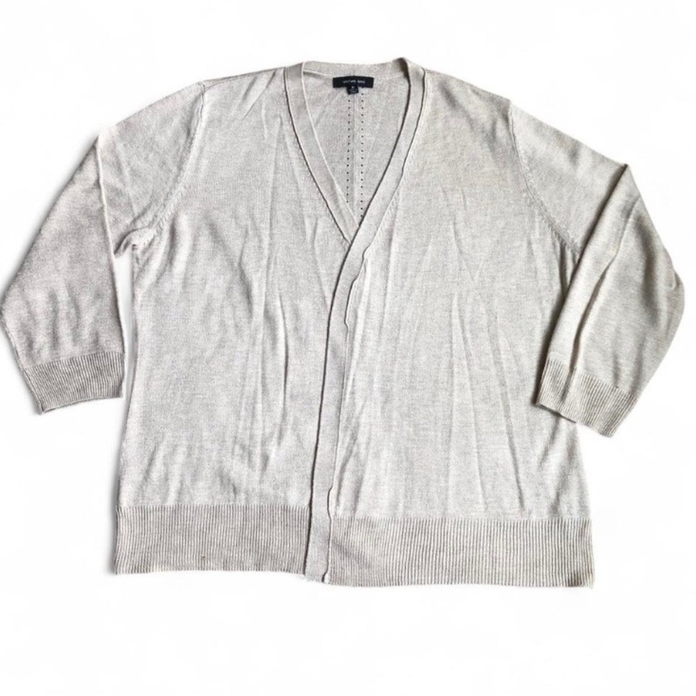 Verve ami Women's XL Cream Open 3/4 Sleeve Cardigan